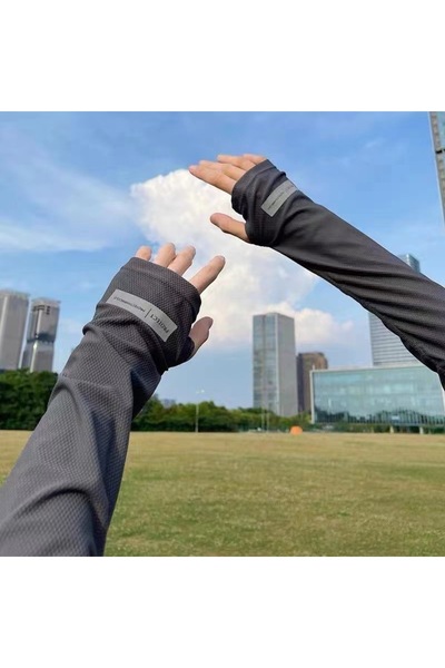 Choice1 One Size deep gray Ice Sleeves for Men's Woman Sun Protection Japanes...