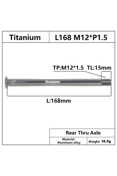 Choice L168 M12x1.5 TL15 HEPPE MTB Road Bike Titanium Thru Axle Ultra Light B...