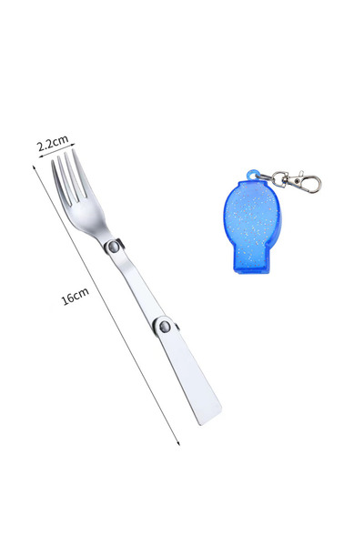 Choice Fork Bule 304 Stainless Steel Folding Spoon Outdoor Travel Tableware P...