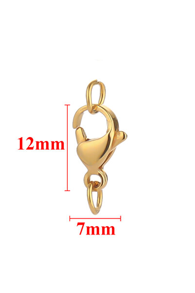 Choice11 Gold color 12mm 25Pcs Stainless Steel Lobster Clasps Jump Rings Hook...