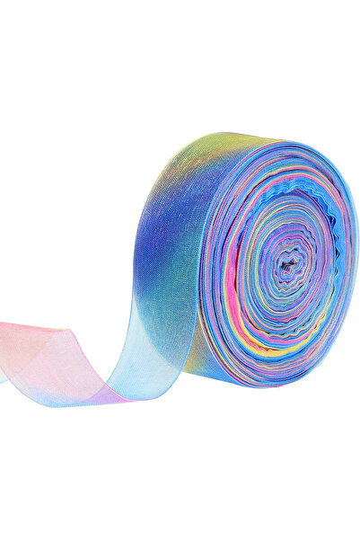 Choice1 M 1roll 1roll Rainbow Gift Wrapping Ribbon Organza Ribbon Transparent...