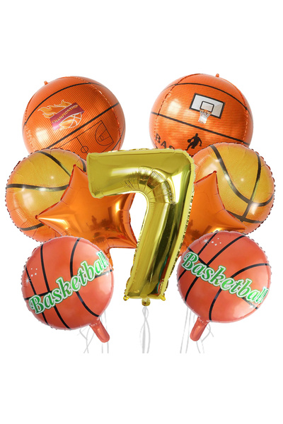 Choice1 as the picture as the picture 9Pcs Basketball Balloon Set Digital Alu...