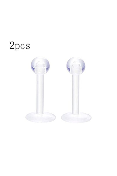 Choice16 1.2x8x3mm B 2pcs Clear Surgery Bioflex Nose Rings Belly Rings Septum...
