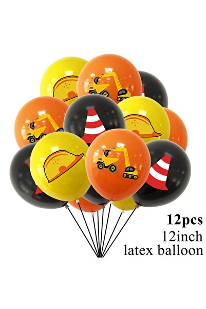 Choice9 12pcs Excavator Car Crane Tractor Birthday Cake Topper Construction P...