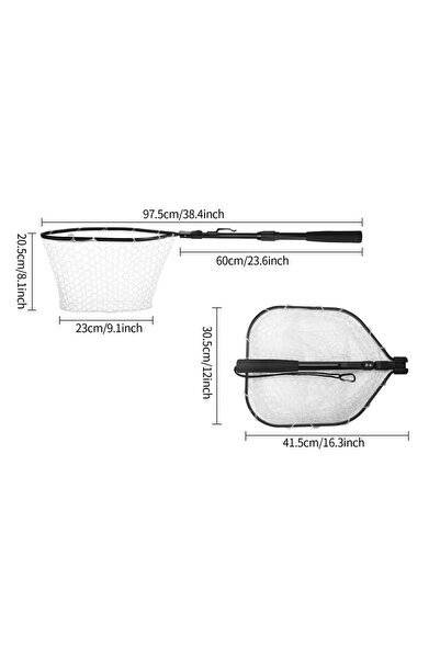 Choice 41-97cm Retractable Landing Fishing Net 190cm-55cm with Telescoping Po...
