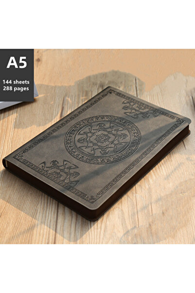 Choice A5 black A5 Vintage notebook Student thickened PU leather diary Emboss...