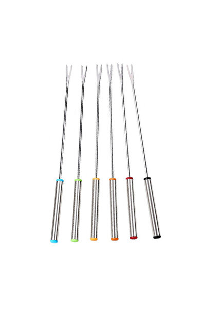 Choice 6Pcs 6Pcs Stainless Steel Chocolate Fork Cheese Pot Hot Forks Cake Fru...