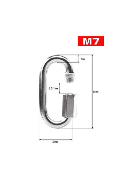 Choice M7 304 Stainless Steel Oval Locking Carabiner Clip, Quick Links, Rope ...