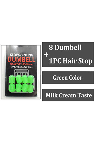 Choice 12mm green 8Pcs/Pack 12mm Carp Fishing Bait Slow Sinking Dumbells Bait...
