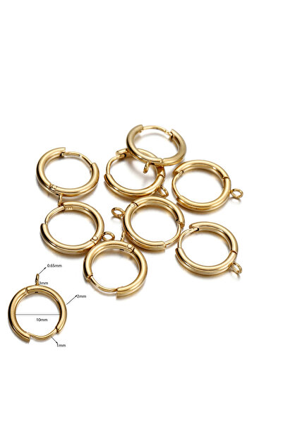 Choice Golden 02 10pcs/lot Stainless Steel Gold Color Plated Huggie Earrings ...