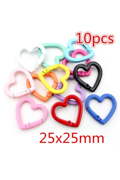 Choice 25x25mm 10pcs New Fashion Multi-colors Mixed Alloy Open Rings Lobster ...