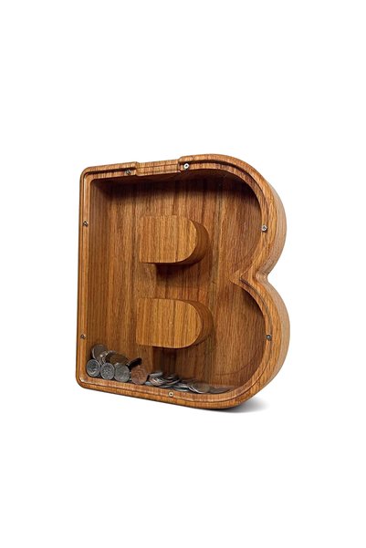 Choice22 b Twenty-six English Alphabet Moneybox Coin Money Piggy Bank Wooden ...