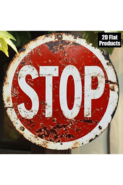 Choice Round 20X20CM 2D Flat, Round Aluminum Sign Wall Art, Vintage STOP Meta...