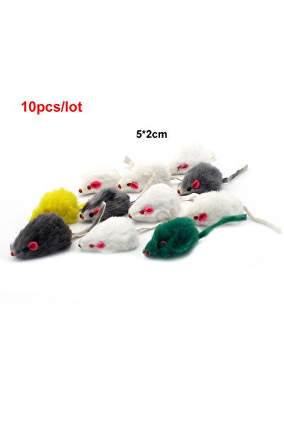 Choice Style B Random color pawstrip Rabbit Fur False Mouse Pet Cat Toys Feat...