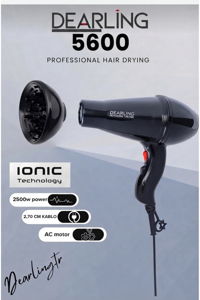 Dearling 2500W Profesyonel Kuaför Tipi Fön Makinesi + Vigo Başlık Seti | AC M...