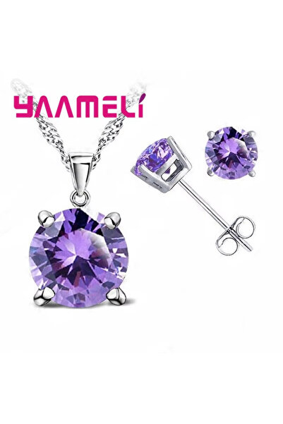 Choice3 purple Fast Shipping 925 Serling Silver Color Shiny Cubic Zirconia Ne...
