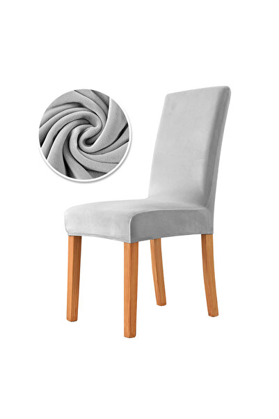 Choice 1 pc light grey New Velvet Fabric Chair Cover Super Soft Chair Covers ...