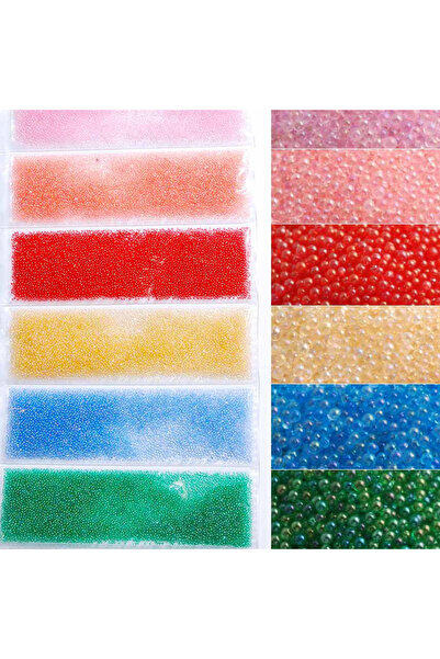 Choice 16 Set of 6 Colors Caviar Micro Beads Nail Art Decorations, Metallic N...