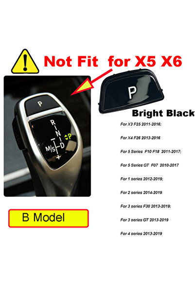 Choice3 B Model-Bright black Car Gear Lever Auto Parking Button Letter P Butt...