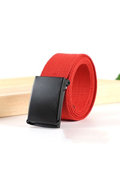Choice4 115CM red Fashion New Unisex Trousers Belts Canvas Belt Metal Buckle ...