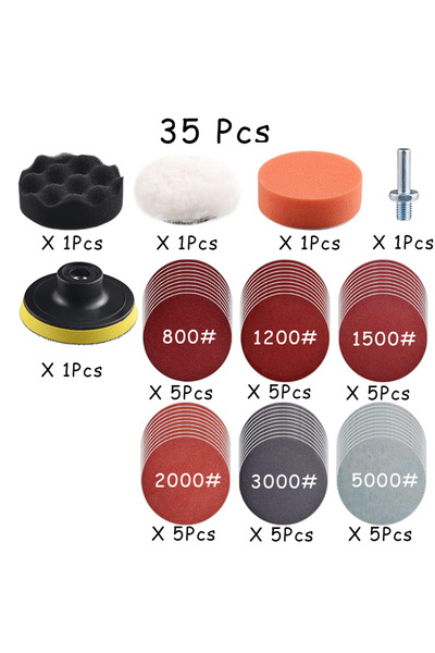 Choice12 35Pcs 800-5000 15-65 Pcs Car Headlight Repair Restoration Kit 3 Inch...