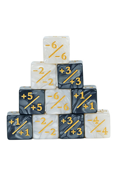 Choice5 marble black white 10 Pieces Dice Counters Token Dice, D6 Dice Compat...