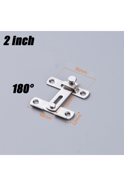 Choice 2PCS 2inch-Silvery 180 Sliding Barn Door Latch Sliding Right Angle Doo...