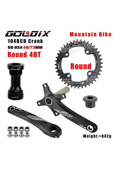 Choice1 175 مم كرنك BB دائري 40T GOLDIX 104BCD مجموعة كرنك دراجة ذات أسنان عر...