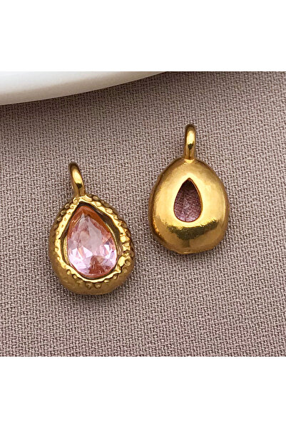 Choice T1556-5pcs 5pcs Stainless Steel Teardrop Charms Inlaid with Crystals G...