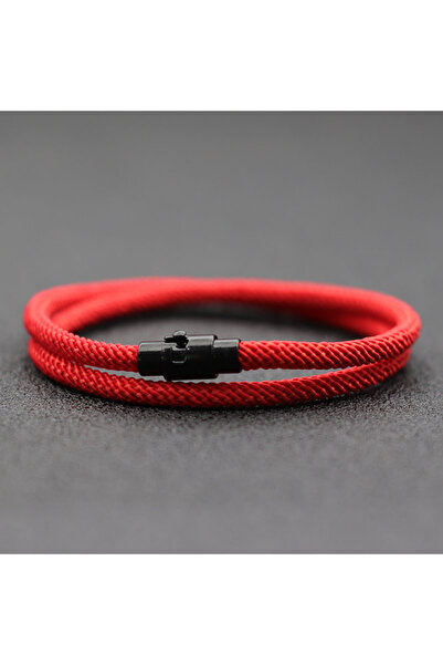 Choice M 19.5cm 7.7Inch red New Minimalist Men Rope Bracelet Double Layer Sur...