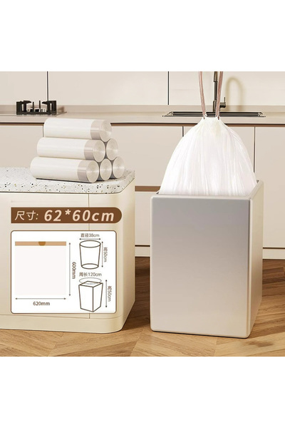 Choice3 0.6 mil 15pcs 62x60cm WHITE 8 Gallon/30L Drawstring Trash Bags 62x60c...
