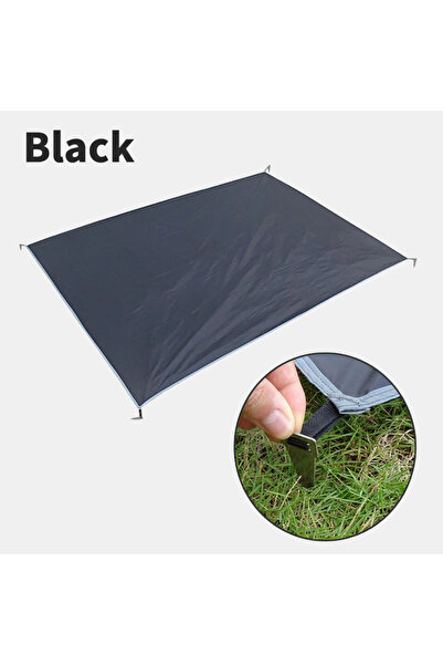 Choice 75 x 210cm Black Waterproof Camping Mat with Pegs Tent Mattress Outdoo...