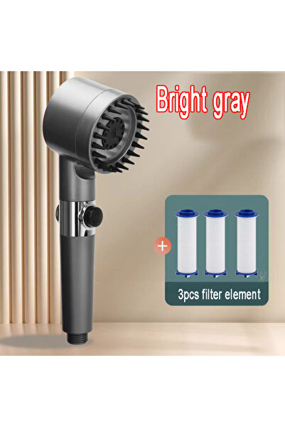Choice10 style8 4 Modes Shower Head High Pressure Showerhead One-Key Stop Wat...