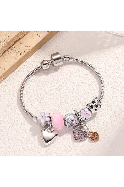 Choice 80521301 1PC Women's Fashion Multi Element Beaded Love Pan Family Brac...