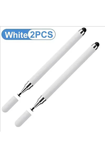 Choice6 White 2pcs 1-3PCS Smart Tablet Phone Universal 2 in 1 Capacitive Styl...