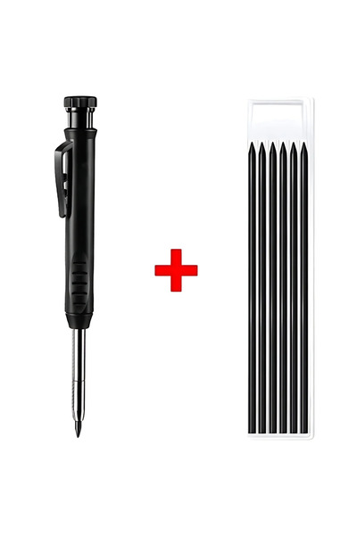 Choice 13 style Solid Carpenter Pencil with Refill Lead and Built-in Sharpene...