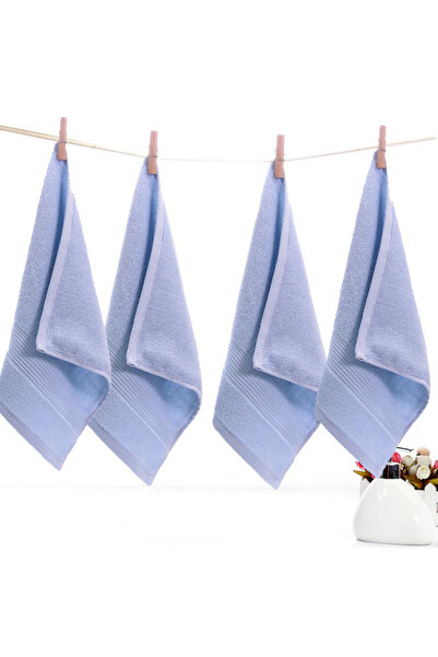 Choice1 13.39 x 13.39inch 4pcs Light Blue 4pcs Thickened Plain Cotton Square ...