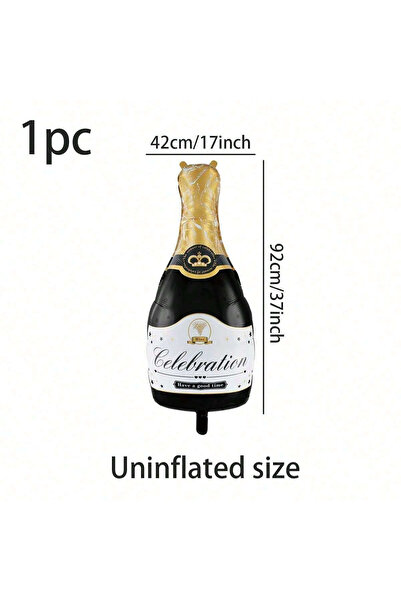 Choice 17x37inch Black 1PC Champagne Aluminum Film Balloon Large Birthday Par...