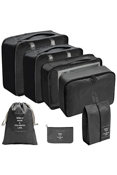 Choice 7 pcs black 7/8/9/10 Pcs Set Travel Organizer Storage Bags Suitcase Pa...