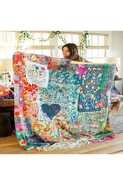 Choice 80inX60in-200x150cm Heart Print Blanket Flannel Blanke Bed Sofa Travel...