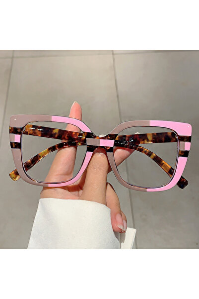 Choice b-pink-leopard KAMMPT Oversized Square Eyeglasses Frames 2024 New in B...
