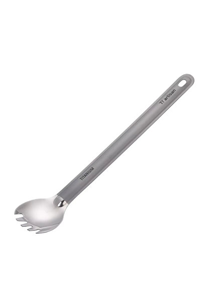 Choice Ta8121P Tiartisan Long Handle Half Polished/ Frosted Spoon Spork Titan...
