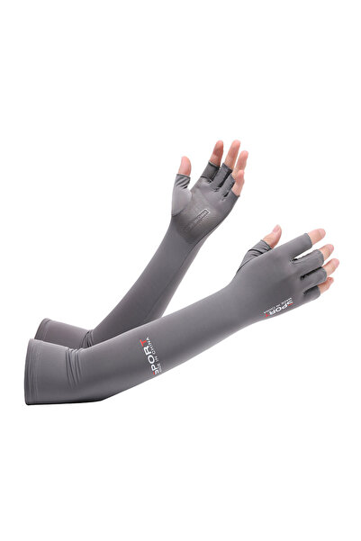 Choice3 Women Gray UV Solar Arm Sleeves Men Cycling Gloves Hand Long Sleeves ...