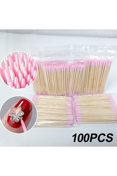 Choice1 7cm(Double head) 100Pcs Nail Art Wood Clean Swab 7cm Double Head Dead...