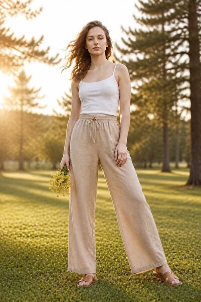 they11 Trousers - Brown - Wide leg