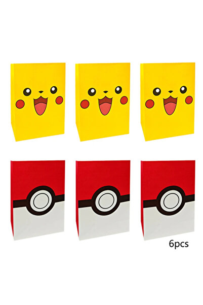 Choice22 A 6pcs Pokemon Packing Bag Birthday Theme Gift Bag Pikachu Party Can...