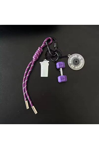 Choice9 purpletransparent Fitness Keychain Gym Lover Barbell Key chain Weight...