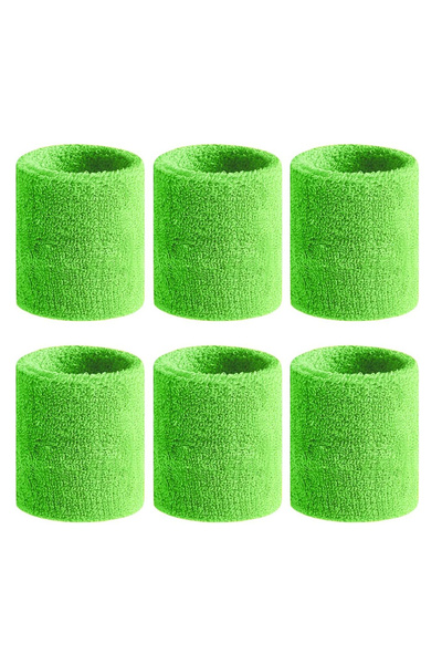 Choice green-6pcs 6pcs Sweat Absorption Sports Wristband, Moisture Wicking Wr...