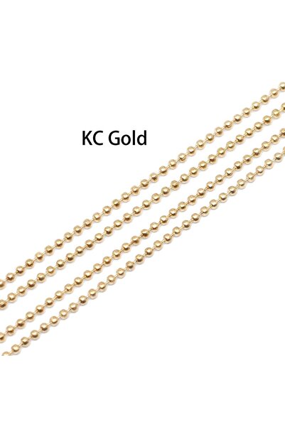 Choice 1.5 مم KC Gold 5 أمتار/مجموعة 1.2 1.5 2.0 مم سلاسل خرز كروية معدنية نت...