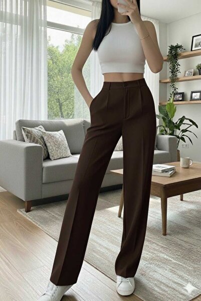 they11 Yan Belleri Elastic Waist Quality Fabric Original Stitching Wide Leg B...